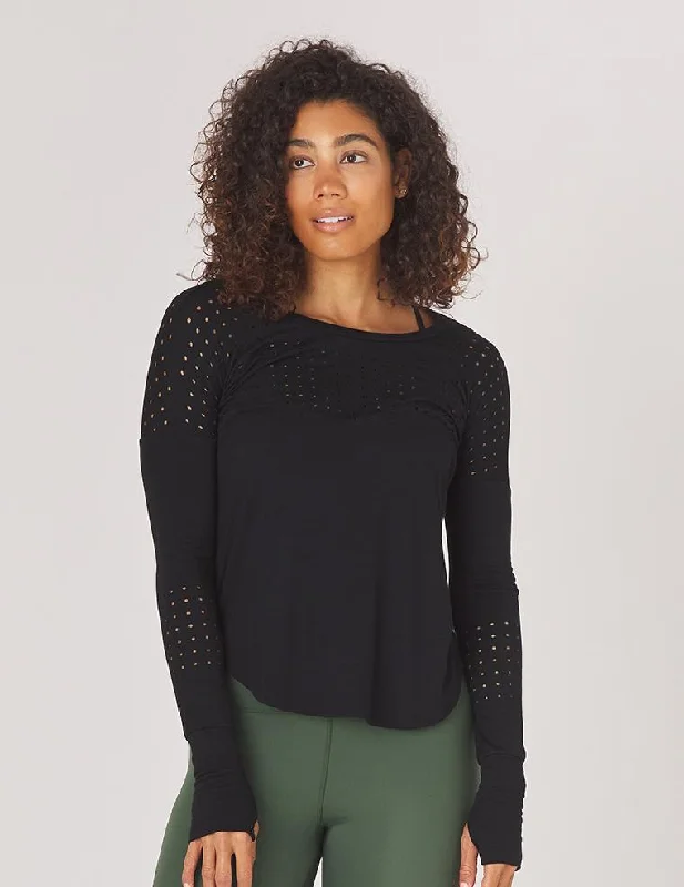 Floral Printed Women Long Sleeve Top for a Romantic LookMood Long Sleeve: Black
