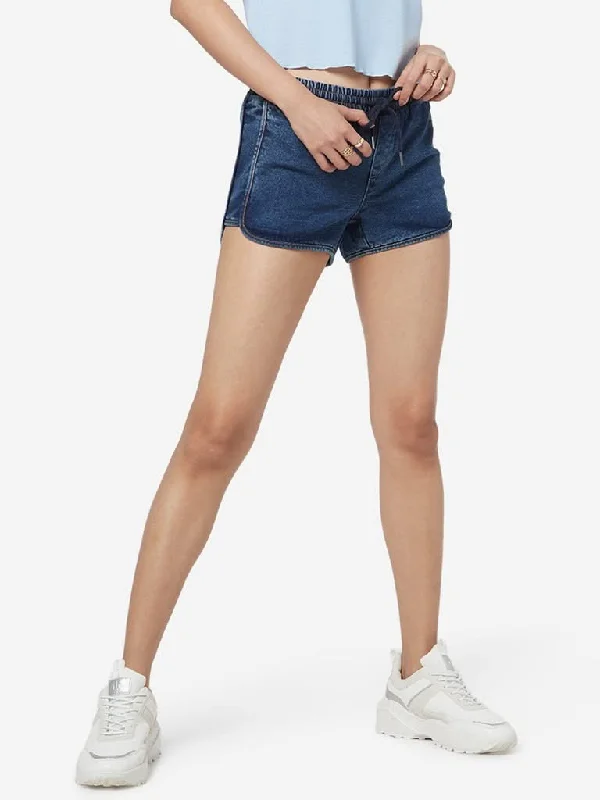 Nuon Dark Blue Denim Shorts