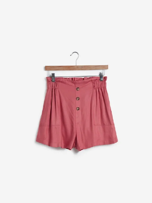 Nuon Persian-Rose Paper-Bag Shorts