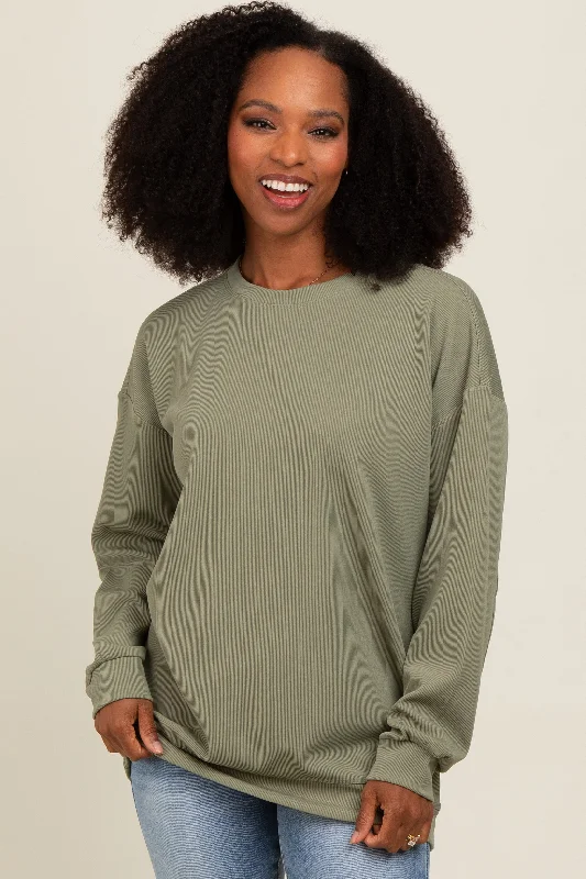 Lightweight Women Long Sleeve Top for Spring and AutumnOlive Drop Shoulder Sweatshirt Lightweight Women Long Sleeve Top for Spring and AutumnOlive Drop Shoulder Sweatshirt