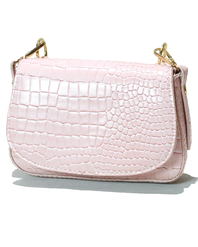 Tie - Waist Women Shorts for a Customizable FitPale Pink Texture Embellished Bag