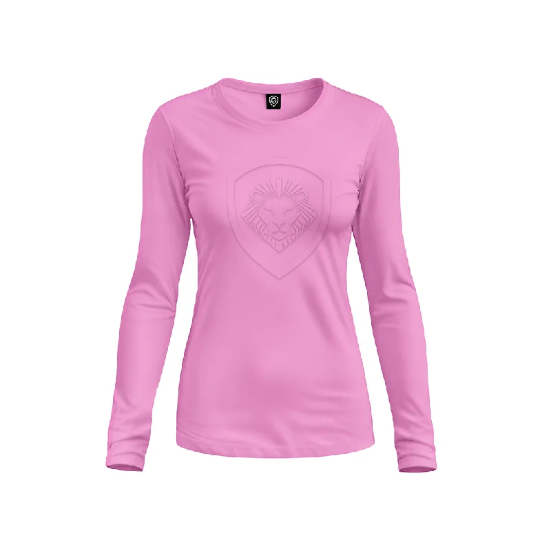 Women's VT Embossed Pink Long Sleeve