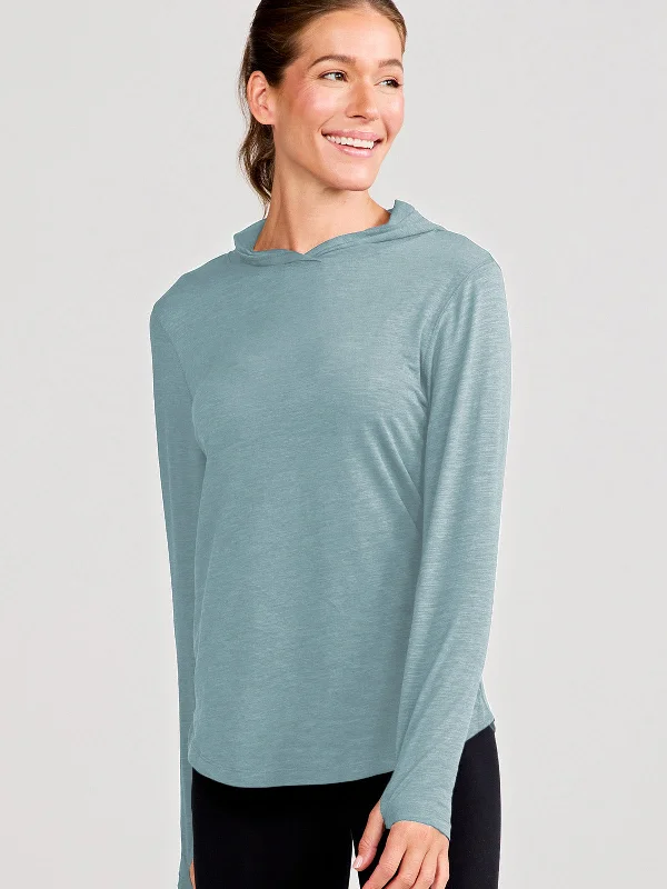 Striped Women Long Sleeve Top in a Timeless PatternRecess Lightweight Hoodie