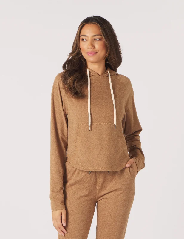 Wrap - Style Women Long Sleeve Top for a Versatile FitRocky Hoodie: Almond Marble