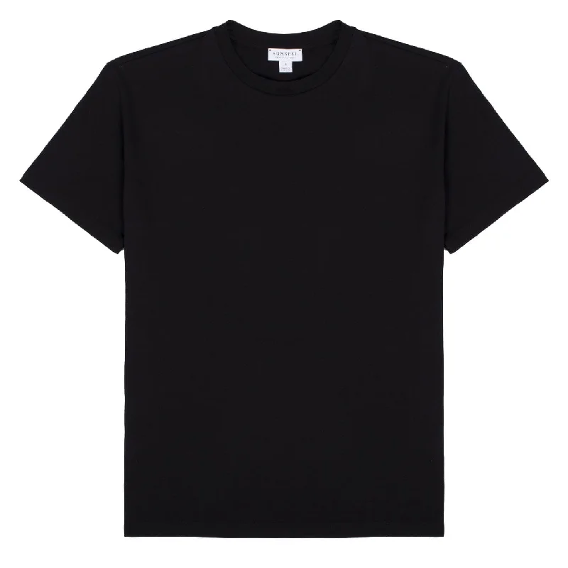 Hand - wash only polo shirt with delicate embroiderySunspel Womens Boy Fit Crew Neck T-Shirt Black Hand - wash only polo shirt with delicate embroiderySunspel Womens Boy Fit Crew Neck T-Shirt Black