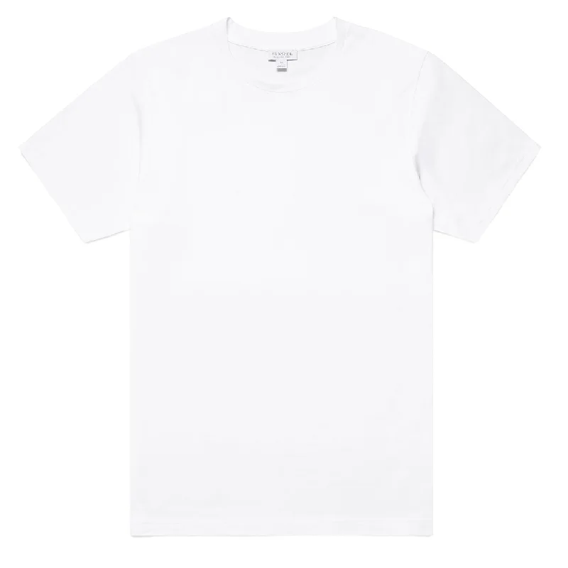 Button - through back polo shirt for a unique designSunspel Womens Boy-Fit Crew Neck T-Shirt White