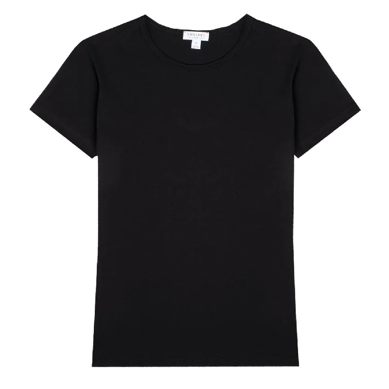 Fair - trade polo shirt supporting ethical productionSunspel Womens Classic T-Shirt Black Fair - trade polo shirt supporting ethical productionSunspel Womens Classic T-Shirt Black