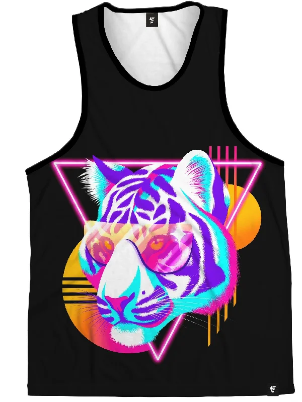 Square Neck Women's Organic Cotton Tank Tops in Earth TonesSynthwave Tiger Stripes (Mash Up) Tank Top Square Neck Women's Organic Cotton Tank Tops in Earth TonesSynthwave Tiger Stripes (Mash Up) Tank Top