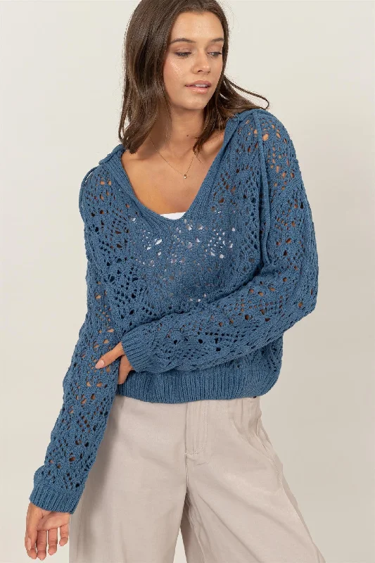 Printed Graphic Women Long Sleeve Top with a Bold StatementTeal Open-Stitch Hoodie Crochet Sweater Printed Graphic Women Long Sleeve Top with a Bold StatementTeal Open-Stitch Hoodie Crochet Sweater
