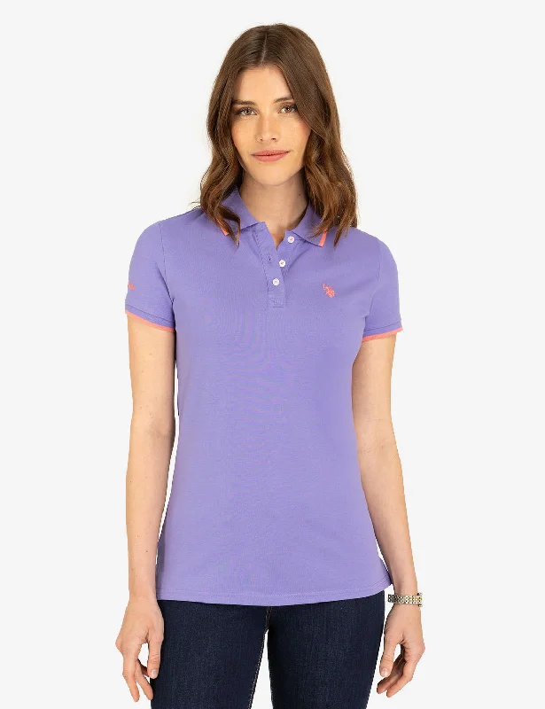Long - sleeve polo shirt in lightweight polyester for layeringTIPPED SOLID POLO SHIRT Long - sleeve polo shirt in lightweight polyester for layeringTIPPED SOLID POLO SHIRT