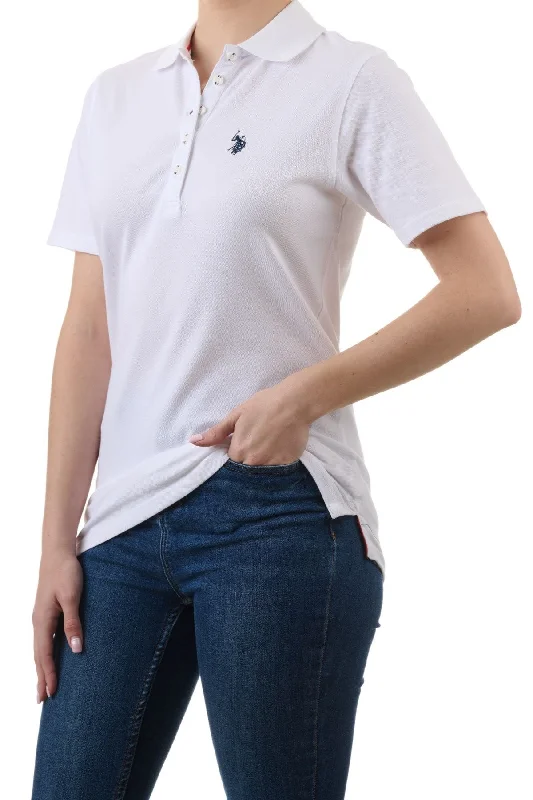 U.S. Polo Assn. Ladies Signature plain polo shirt - White