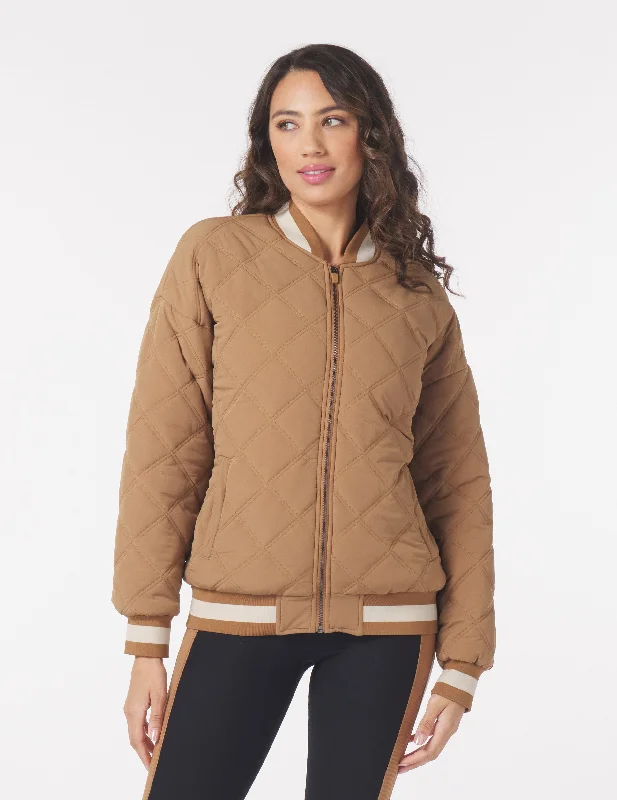 Metallic Accent Women Long Sleeve Top for a Glamorous LookVarsity Jacket: Almond/Oatmilk Metallic Accent Women Long Sleeve Top for a Glamorous LookVarsity Jacket: Almond/Oatmilk