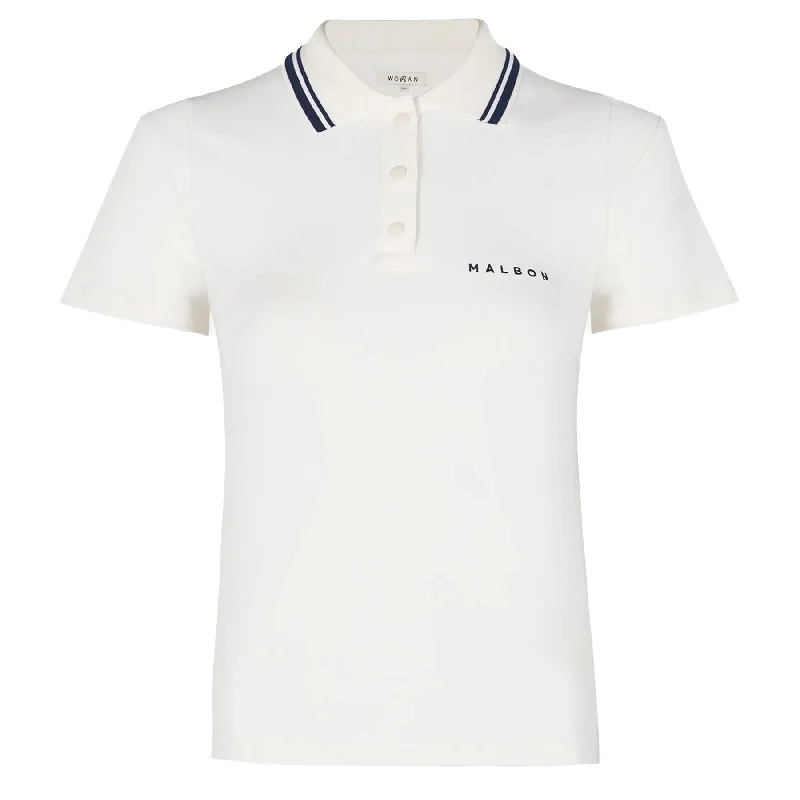 Long - sleeve polo shirt in lightweight polyester for layeringWomens Andrea Polo White - AW24 Long - sleeve polo shirt in lightweight polyester for layeringWomens Andrea Polo White - AW24