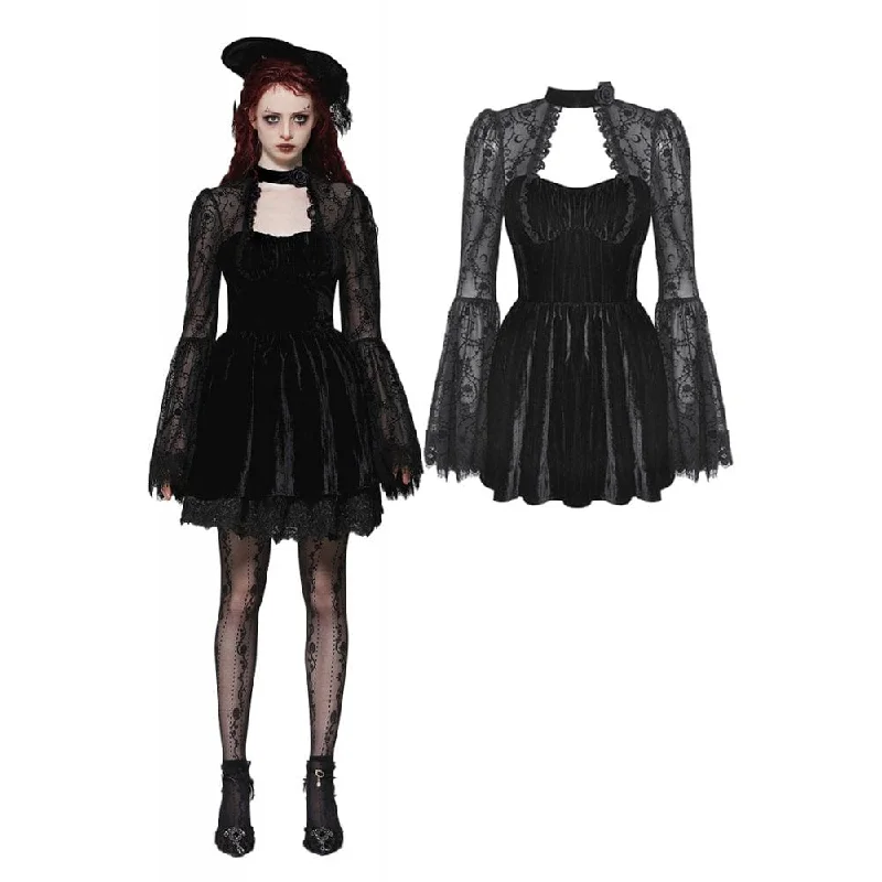 Turtleneck Women Long Sleeve Top for Cold Winter DaysWomen's Gothic Cut-out Lace Short Dress Turtleneck Women Long Sleeve Top for Cold Winter DaysWomen's Gothic Cut-out Lace Short Dress