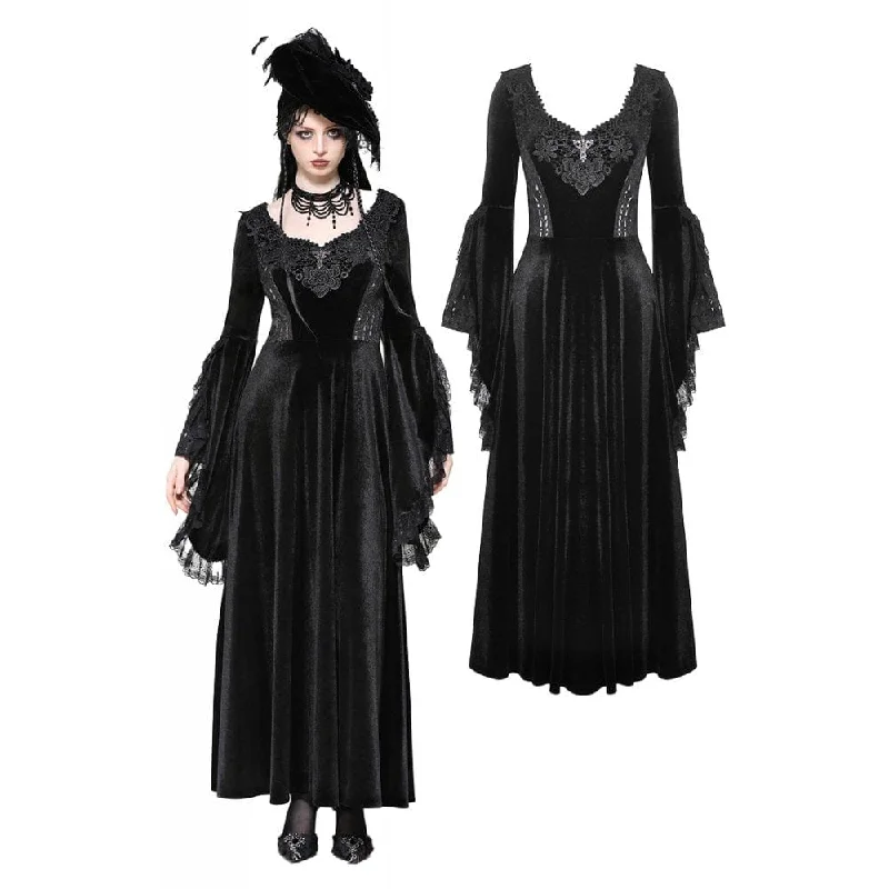 Lace - Trimmed Women Long Sleeve Top for an Elegant LookWomen's Gothic Ripped Lace Velvet Maxi Dress Lace - Trimmed Women Long Sleeve Top for an Elegant LookWomen's Gothic Ripped Lace Velvet Maxi Dress