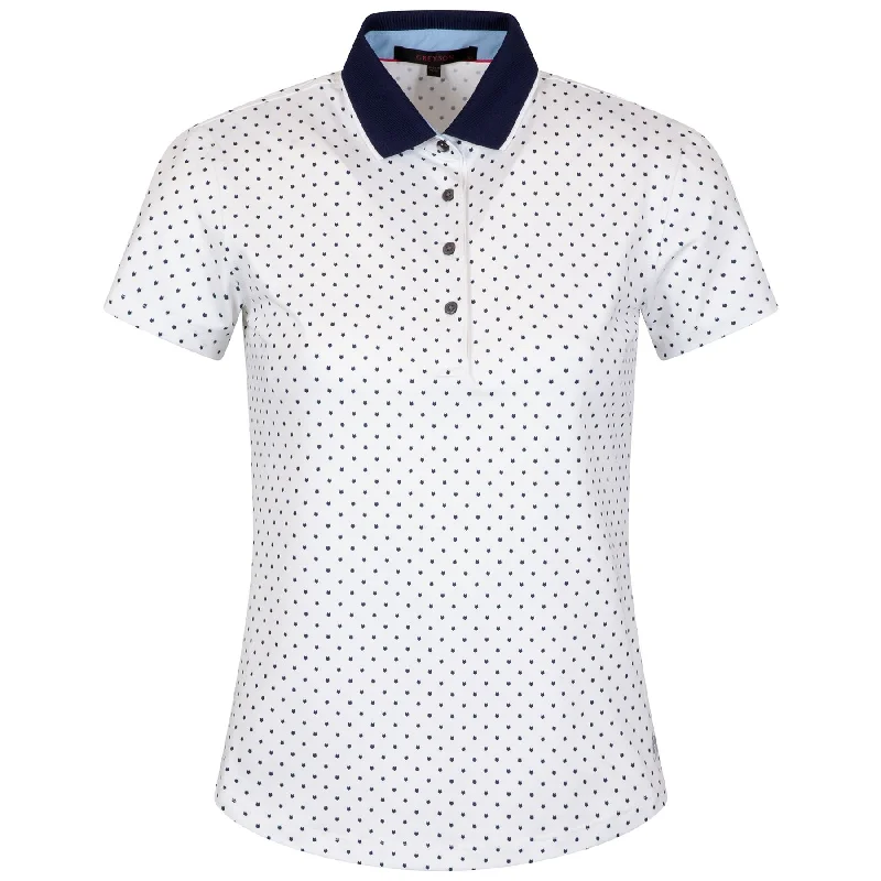 Polo shirt with a scalloped hem for a feminine detailWomens Icon Scarlett Polo Arctic - AW24