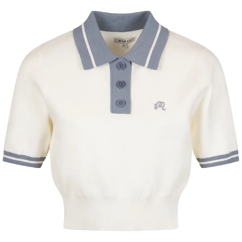 V - neck polo shirt in soft merino wool for winterWomens Mikayla II Cropped Knit Polo Ivory/Stone - 2024 V - neck polo shirt in soft merino wool for winterWomens Mikayla II Cropped Knit Polo Ivory/Stone - 2024