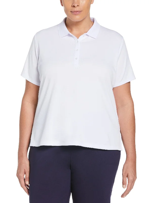 Sustainable polo shirt made from recycled materialsWomens Plus Swing Tech™ Polo