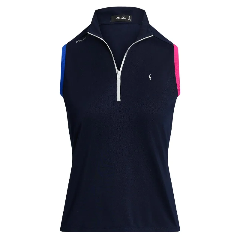 Retro - style polo shirt with a vintage logoWomens RLX Air Tech Pique Polo Refined Navy - AW24 Retro - style polo shirt with a vintage logoWomens RLX Air Tech Pique Polo Refined Navy - AW24