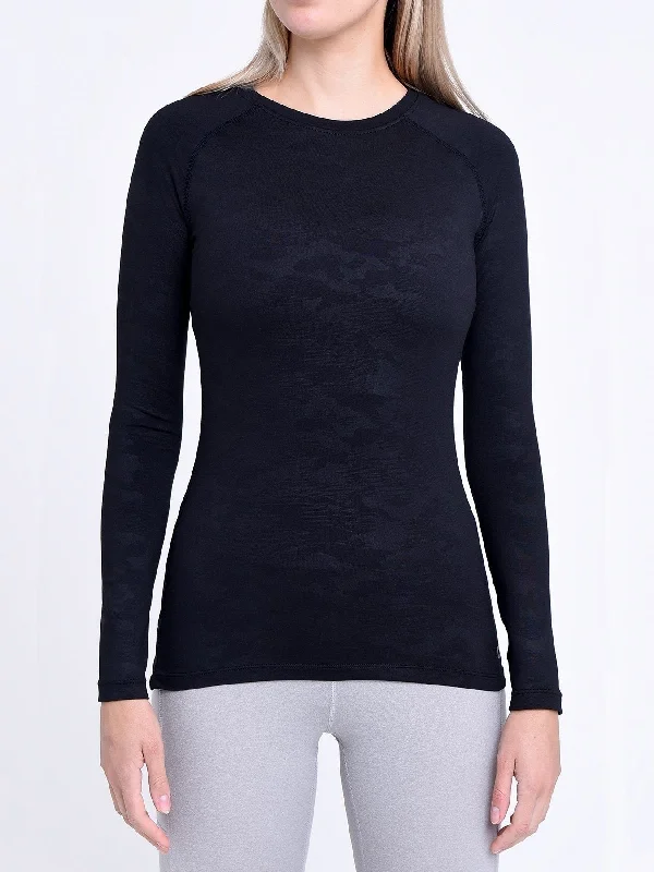 Lace - Trimmed Women Long Sleeve Top for an Elegant LookSuperThermal Long Sleeve Compression Base Layer Crew Neck Top for Women With Brushed Inner Fabric Lace - Trimmed Women Long Sleeve Top for an Elegant LookSuperThermal Long Sleeve Compression Base Layer Crew Neck Top for Women With Brushed Inner Fabric