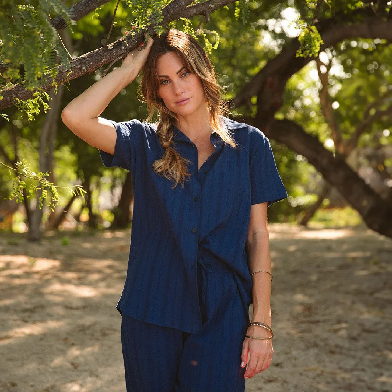 Long - sleeved cover ups for added sun protection and warmthCabana Shirt, Navy