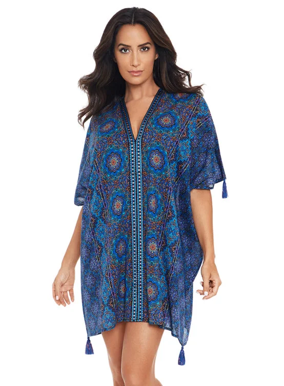 Button - down cover ups for a versatile and easy - to - wear optionDANUBE BLEU CAFTAN Button - down cover ups for a versatile and easy - to - wear optionDANUBE BLEU CAFTAN