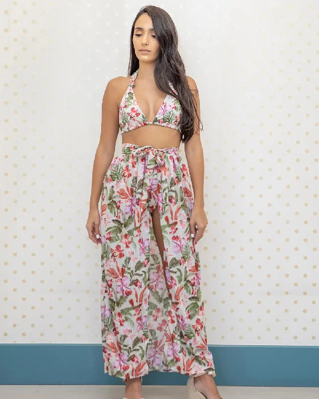 Florals Wrap Around Long Skirt