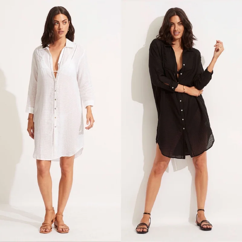See - through cover ups for a sexy and alluring beach outfitLONGSHORE COVER UP
