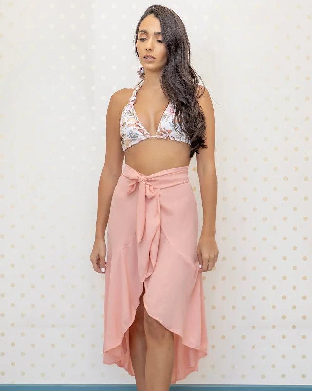 Sleeveless cover ups for maximum sun exposure controlPeachy Dream Wrap Around Skirt
