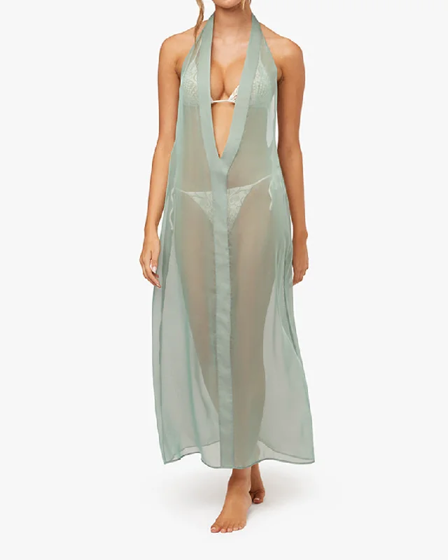 Plunge Halter Maxi Dress