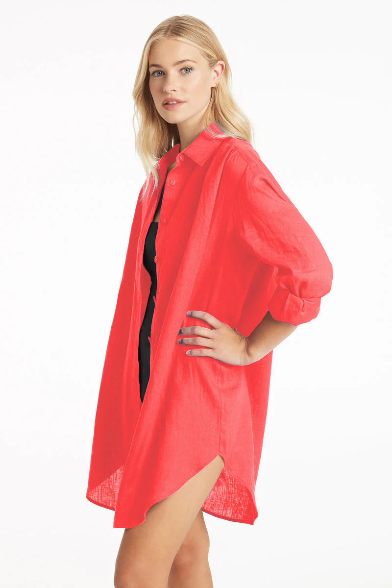 Bohemian - style cover ups for a free - spirited beach aestheticRESORT LINEN COVER UP Bohemian - style cover ups for a free - spirited beach aestheticRESORT LINEN COVER UP