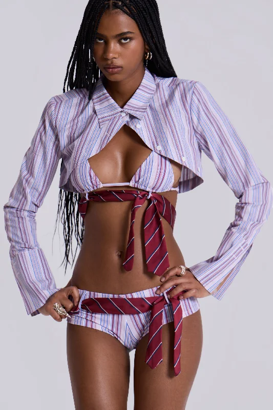 One - size - fits - all cover ups for convenient and hassle - free shoppingSuit & Tie Cropped Mini Shirt One - size - fits - all cover ups for convenient and hassle - free shoppingSuit & Tie Cropped Mini Shirt