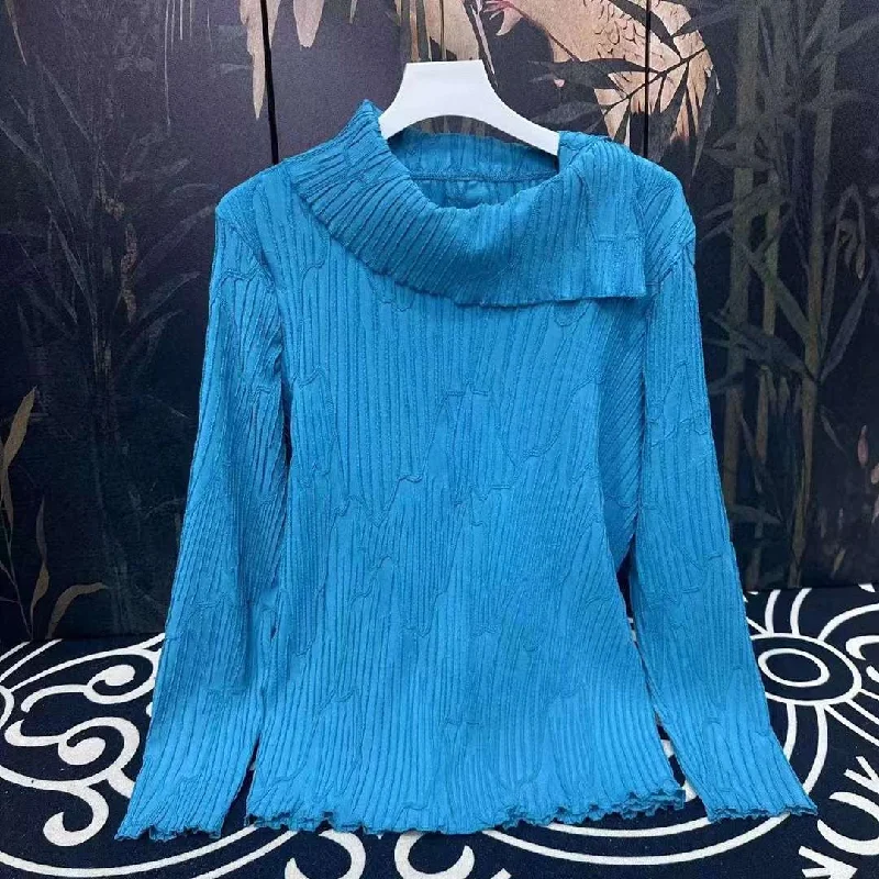 Long - sleeved cover ups for added sun protection and warmthVanite Couture Top 240820 Blue F24 Long - sleeved cover ups for added sun protection and warmthVanite Couture Top 240820 Blue F24