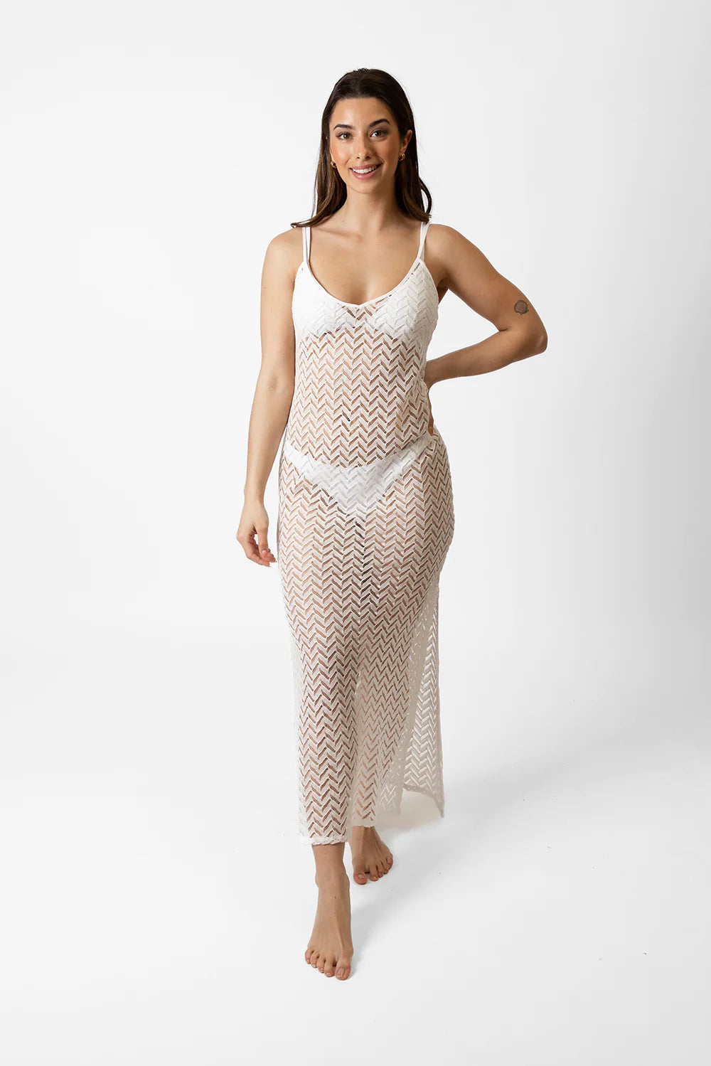 Mock - neck cover ups for a more modern and stylish silhouetteZUMZ CROCHET BEACH COVER UP SLIP DRESS Mock - neck cover ups for a more modern and stylish silhouetteZUMZ CROCHET BEACH COVER UP SLIP DRESS